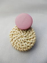 Load image into Gallery viewer, Pink Ratten Earrings