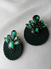 Load image into Gallery viewer, Green Bead Statement Earring