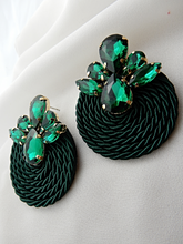 Load image into Gallery viewer, Green Bead Statement Earring