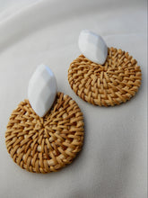 Load image into Gallery viewer, Ratten White Gem Earrings