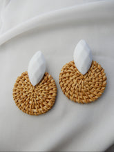 Load image into Gallery viewer, Ratten White Gem Earrings