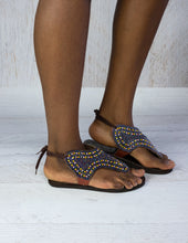 Load image into Gallery viewer, Black Leather Sandals