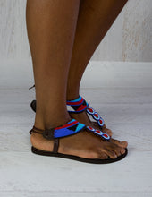 Load image into Gallery viewer, Blue Aztec Sandals