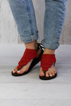 Load image into Gallery viewer, Red Flat Sandals