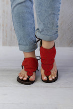 Load image into Gallery viewer, Red Flat Sandals