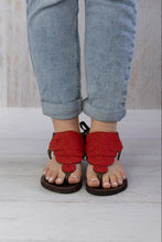 Load image into Gallery viewer, Red Flat Sandals