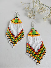 Load image into Gallery viewer, White Beaded Earrings