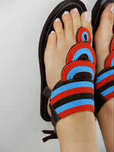 Load image into Gallery viewer, Layered Sandal Blue & Red