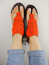 Load image into Gallery viewer, Orange Sandals Leather