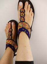 Load image into Gallery viewer, Navy Leather Sandals