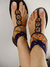 Load image into Gallery viewer, Navy Leather Sandals