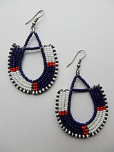 Load image into Gallery viewer, White and Blue Earrings