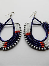 Load image into Gallery viewer, White and Blue Earrings