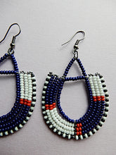 Load image into Gallery viewer, White and Blue Earrings