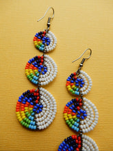 Load image into Gallery viewer, Drop White and Rainbow Earrings