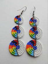Load image into Gallery viewer, Drop White and Rainbow Earrings