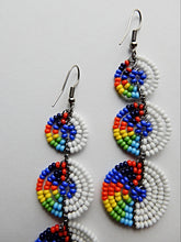 Load image into Gallery viewer, Drop White and Rainbow Earrings