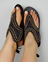 Load image into Gallery viewer, Black Leather Sandals