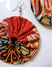 Load image into Gallery viewer, Afrix Style Red Fabric Earrings