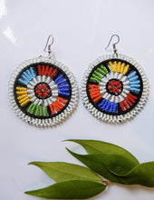Load image into Gallery viewer, Afrix Style White Colourful Beaded Earrings