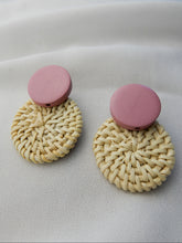 Load image into Gallery viewer, Pink Ratten Earrings
