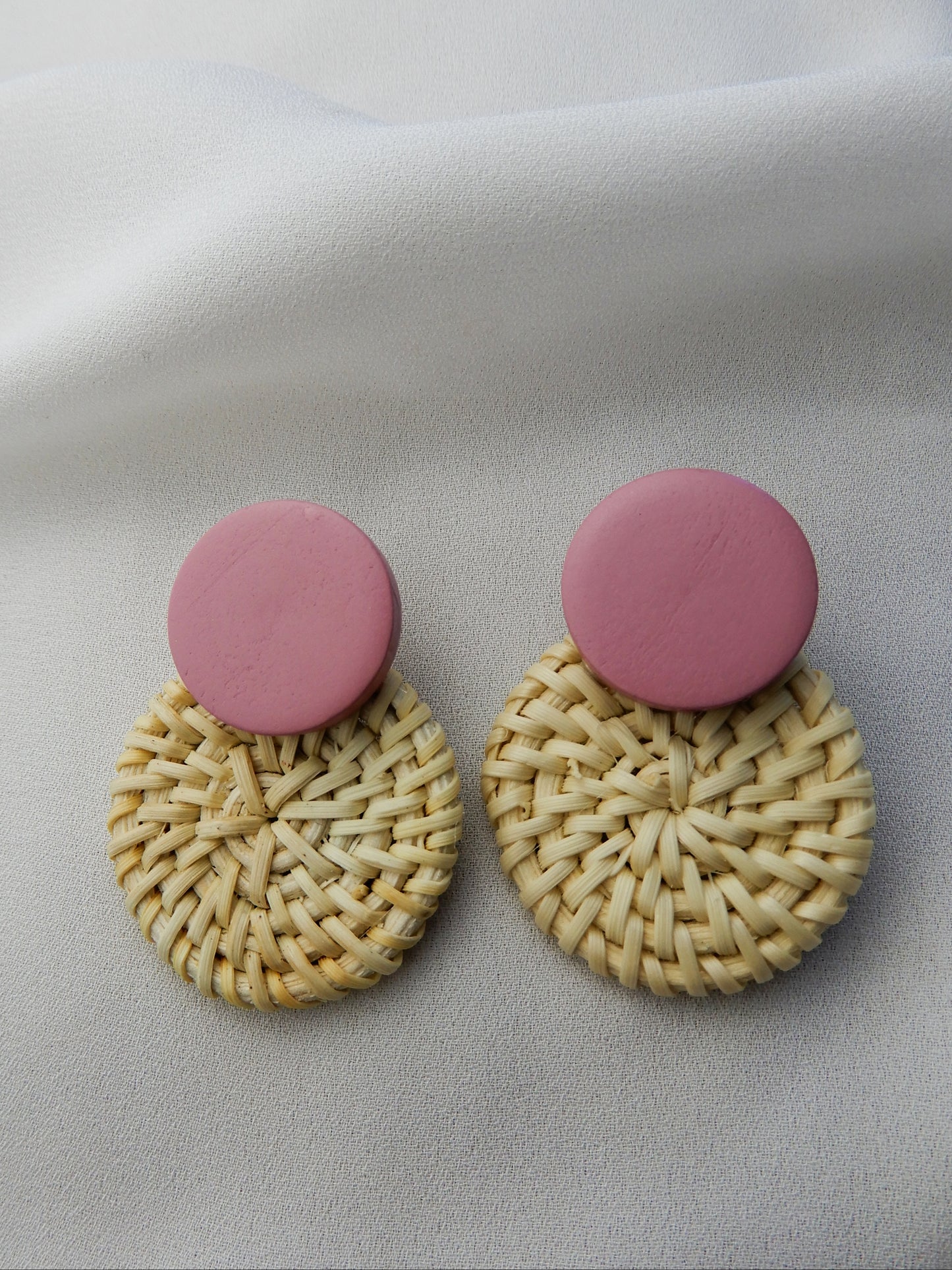 Pink Ratten Earrings