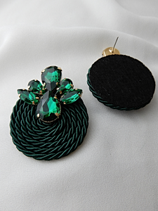 Green Bead Statement Earring