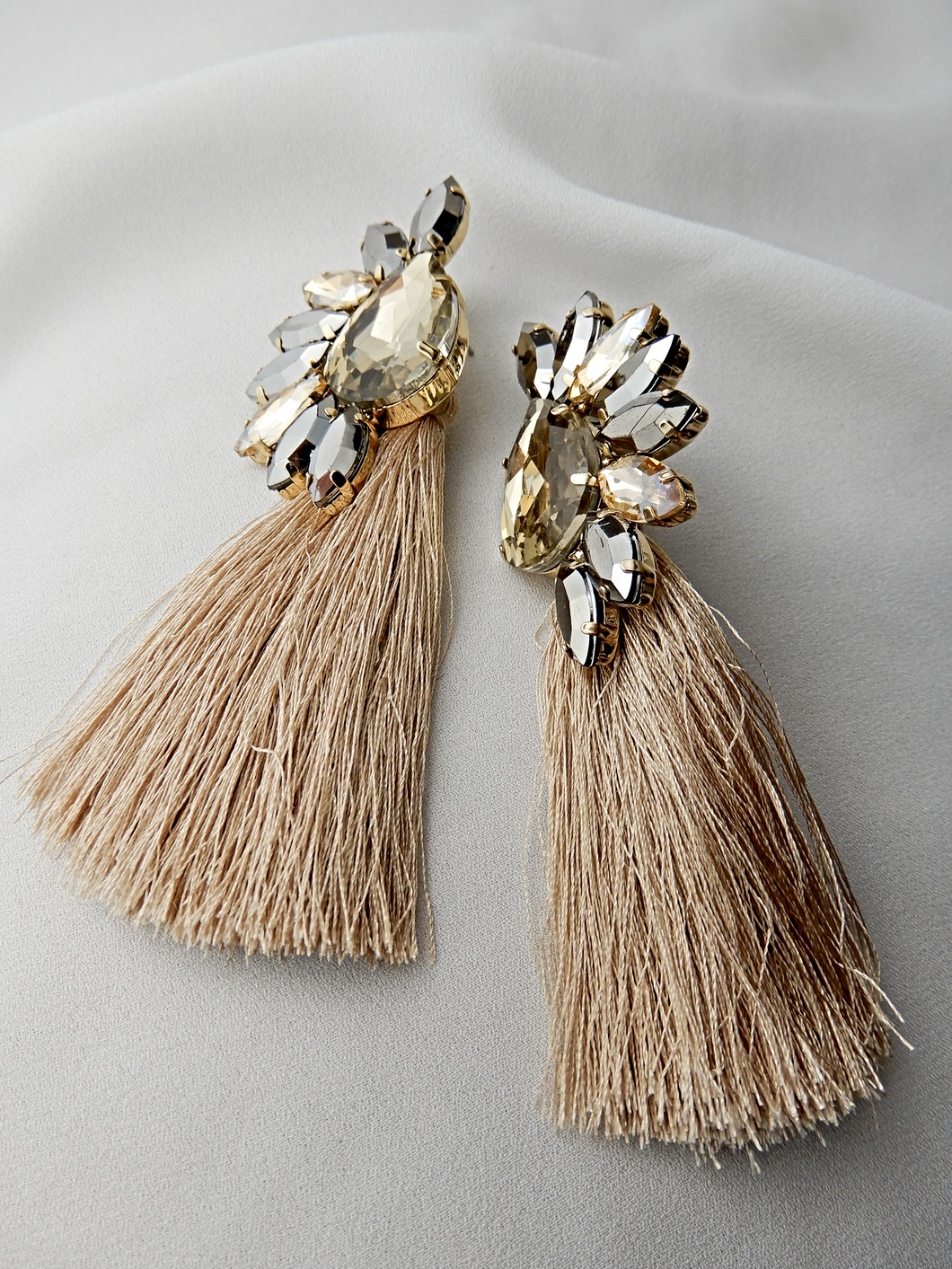 Bead Gem tassel Earring