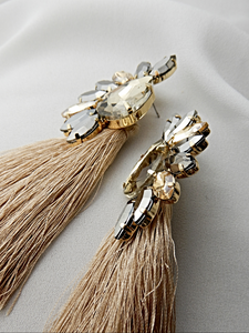 Bead Gem tassel Earring