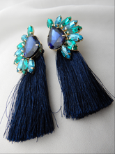 Load image into Gallery viewer, Bead Gem tassel Earring

