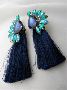 Bead Gem tassel Earring