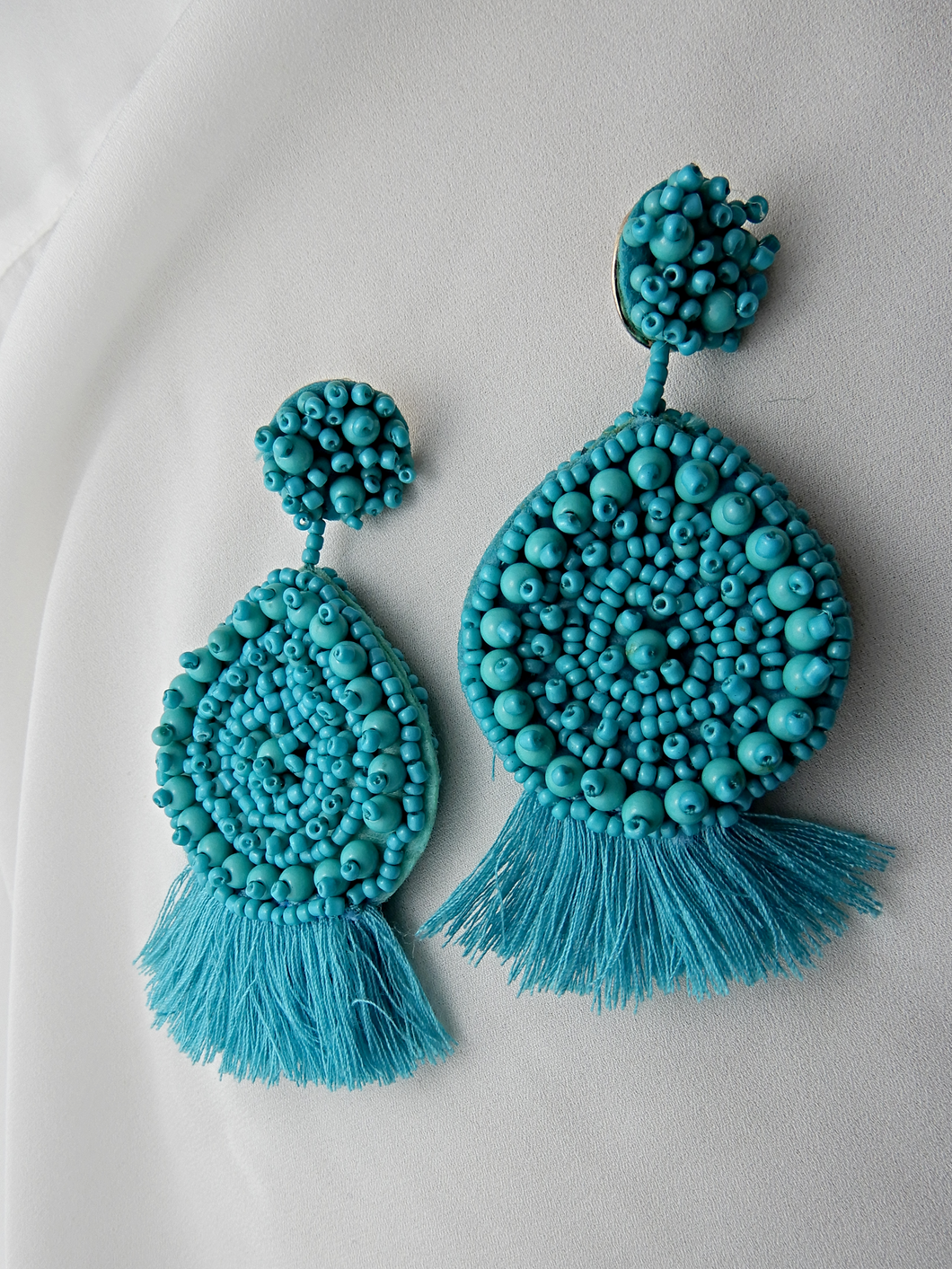 Bold Bead & tasseled Earring