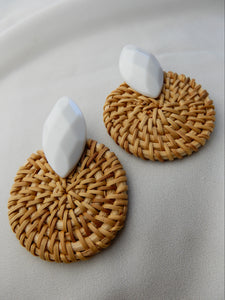 Ratten White Gem Earrings