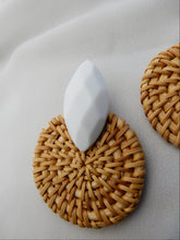 Load image into Gallery viewer, Ratten White Gem Earrings
