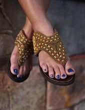 Load image into Gallery viewer, Bold Gold Sandal
