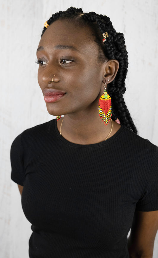 Dangle Beaded Earrings - Afrix Style