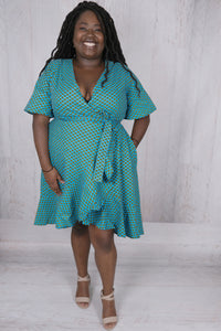 Blue Wrap Cotton Dress