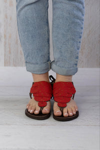 Red Flat Sandals