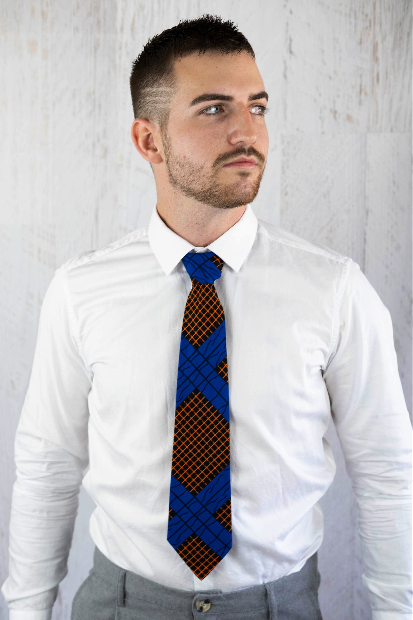 Blue and Orange Tie