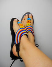 Load image into Gallery viewer, Bright Rainbow Sandals
