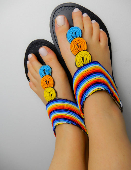 Bright Rainbow Sandals