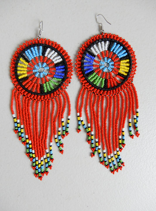 Red Formal Earrings - Afrix Style