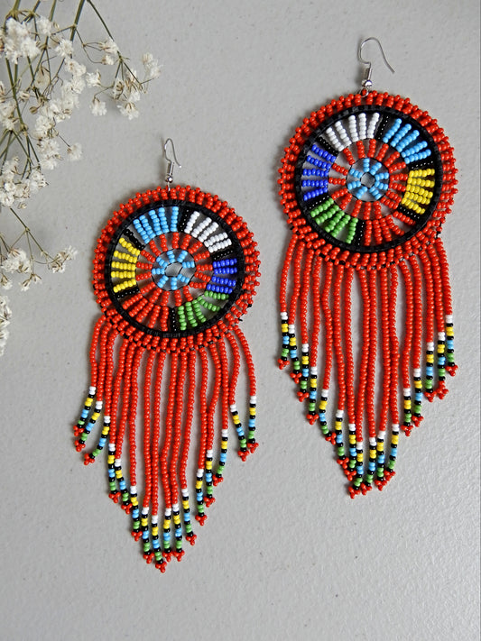 Red Formal Earrings - Afrix Style