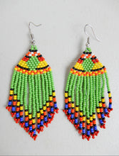 Load image into Gallery viewer, Green Dangle Earrings - Afrix Style
