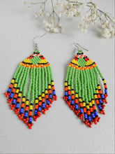 Load image into Gallery viewer, Green Dangle Earrings - Afrix Style
