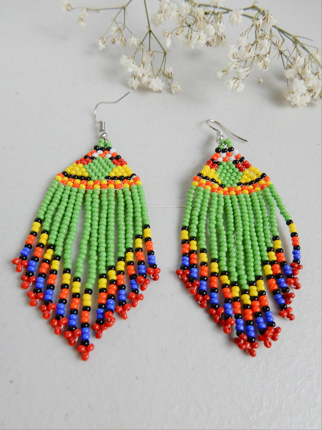 Green Dangle Earrings - Afrix Style