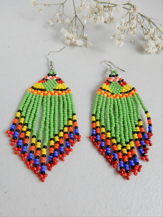 Green Dangle Earrings - Afrix Style