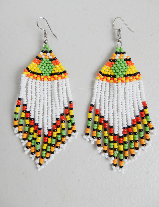 White Beaded Earrings