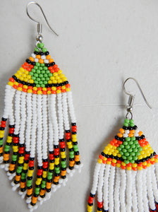 White Beaded Earrings