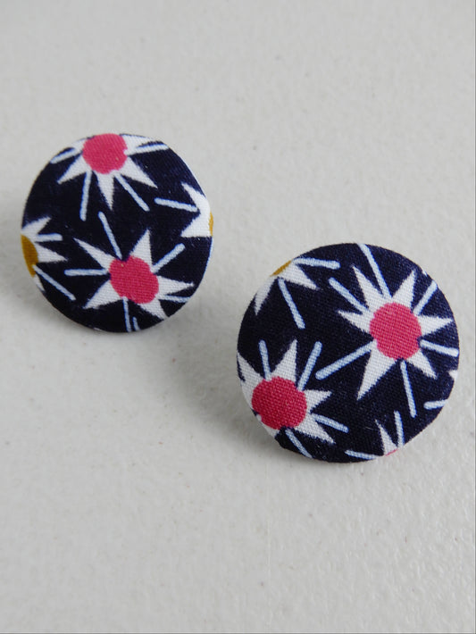 Pink Fabric Earrings